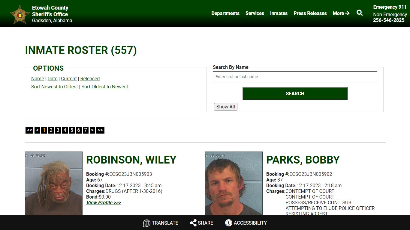 Inmate Roster - Current Inmates Booking Date Descending - Etowah County ...